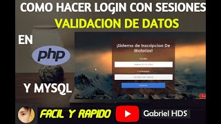 Como Hacer Sistema De Login Con PHP  MYSQL Y CSS Validación De Datos XAMPP 2024 [upl. by Evars]