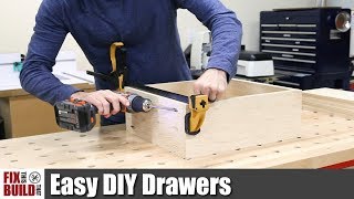 Easy DIY Drawers with Pocket Screws  How to Make [upl. by Amimej911]