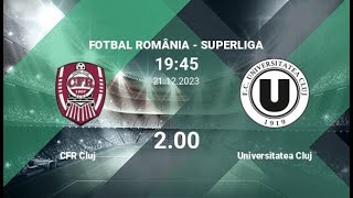 CFR Cluj vs FC „U” ClujNapoca  Superliga  21122023  COMENTARIU LIVE [upl. by Wiseman]