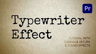 Typewriter Effect in Premiere Pro [upl. by Hutner]