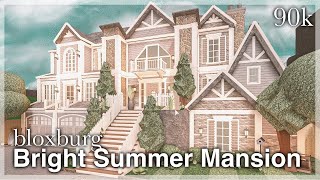 Bloxburg  Bright Summer Mansion Speedbuild exterior  No Large Plot [upl. by Alikahs]