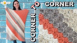 C2C Corner To Corner Baby Blanket  Rectangle Crochet Pattern amp Tutorial [upl. by Dnomrej]