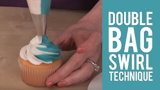 Create Easy and Fun Cupcakes using the Double Bag Swirl Technique [upl. by Shannah58]