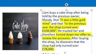 How to apply misrepresentation Liam cupcake scenario [upl. by Isoais]