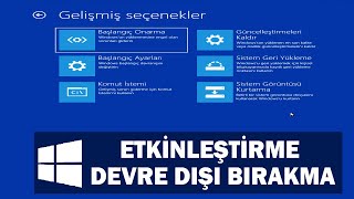 Windows 10 Kurtarma Seçeneklerini Etkinleştirme Devre Dışı Bırakma [upl. by Enortna]