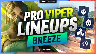 The BEST PRO VIPER LINEUPS SPOTS amp SETUPS for BREEZE  Valorant Agent Guide [upl. by Tiebold]