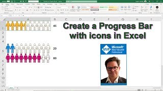 Create a PROGRESS BAR with icons in Excel [upl. by Nodla]