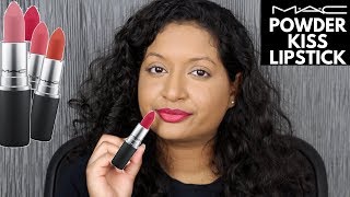 MAC Powder Kiss Lipstick Review [upl. by Aihsekram857]