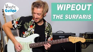 WIPEOUT Guitar Lesson Surfaris Ventures How to Play [upl. by Ydnahs]