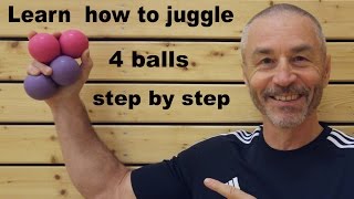 Learn how to juggle 4 balls  step by step [upl. by Huntingdon]