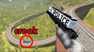 Train Police takedown maneuvers  beamng drive  Car Pal [upl. by Dicks]