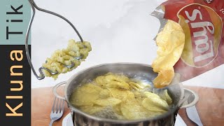 Eating MASHED POTATOES made from Lays CHIPS  viral TikTok potato chips recipe [upl. by Gisser]