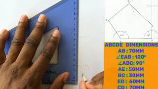 Construct Irregular Pentagon  Irregular Polygons  Technical Drawing [upl. by Amek]