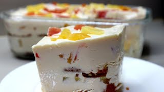 No Bake Crema de Fruita Cake • quick simple and easy recipe [upl. by Longo]