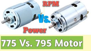 775 Vs 795 DC Motor 1224 Volt Test RPM amp Power Test [upl. by Sucramat]