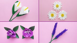 DIY  4 FLORES de papel  FLORES fáciles de hacer  Paper FLOWERS  Muy Lindas  Para Decorar 🎉😍 [upl. by Morley]