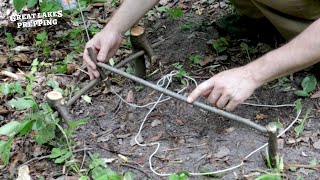 Simplest DIY Spring Snare Trap  Bushcraft Small Game Trap [upl. by Pablo]