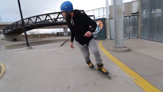 Inline Skating rollerblading at the skatepark [upl. by Aseuqram]