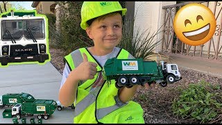 Roman Gets New Waste Management Toy Garbage Truck [upl. by Hynes]