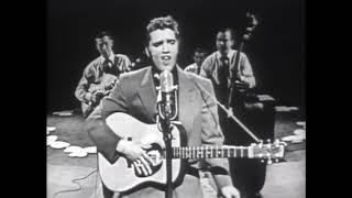 Elvis performing quotHEARTBREAK HOTELquot on Stage Show  March 17 1956 [upl. by Sirromal]