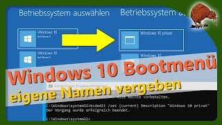 Namen im Windows Boot Manager abändern [upl. by Kaenel877]