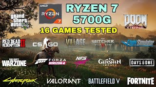 Ryzen 7 5700G Vega 8  16 Games Tested in 2021  NO Dedicated GPU [upl. by Elwee]