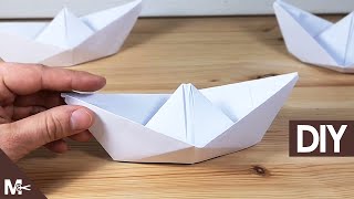 ► Como hacer un BARCO DE PAPEL Origami en 1 MINUTO ⛵ [upl. by Hsakaa]