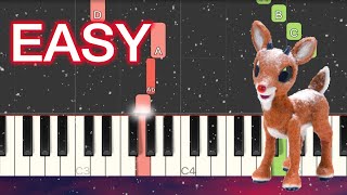 Rudolph The Red  Nosed Reindeer EASY Piano Tutorial [upl. by Gardol661]