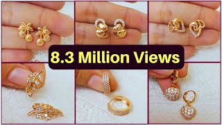 Simple Light Weight Gold Earring Design  Daily Wear Gold Earring Design [upl. by Lenod]