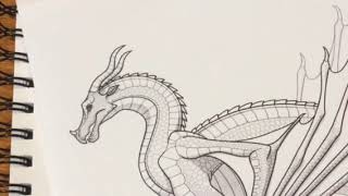 Wings of Fire Skywing drawing part 1 [upl. by Htedirem]