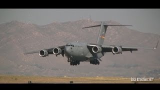 HD Boeing C17 Globemaster UpClose  Fastest takeoff amp Short landing reverse thrust [upl. by Meraree]