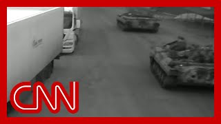 Video shows tanks crossing Ukraines border from Belarus [upl. by Poliard]