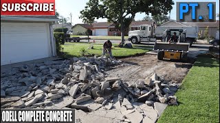 Massive Concrete Driveway Demo amp Setup Part 1 [upl. by Ogren]