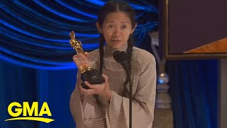 Chloé Zhao accepts Best Director Academy Award for ‘Nomadland’  GMA [upl. by Nolra]