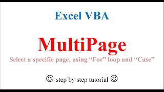 Excel VBA  MultiPage on UserForm [upl. by Ronn]