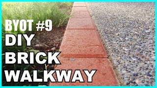 DIY BRICK WALKWAY  HOW TO INSTALL ACCENT PAVERS [upl. by Sydel]