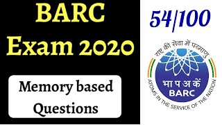 BARC 2020Memory based questions solutionAnswer KeyChemistryQuestions PDF available [upl. by Pepito]