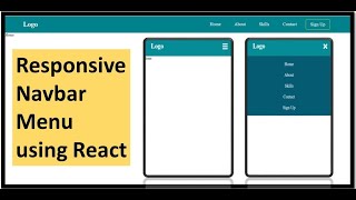 Responsive NavbarMenu using ReactJs in 2022  Including Hooks React Router [upl. by Nicolea]