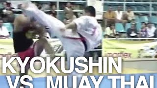 Karate Kyokushin vs Muay Thai [upl. by Ahsiekam]