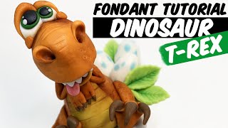 How to make a fondant DINO  TRex cake topper [upl. by Zoha]