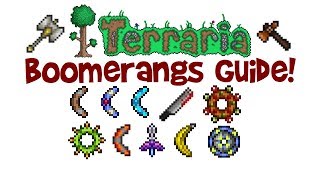 Terraria AllBest Boomerangs Guide How to GetMake Recipe Stats amp Demonstration [upl. by Attennhoj87]