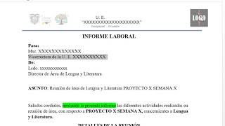 📄 MODELO DE INFORME LABORAL 2021 ✅ FÁCIL Y RÁPIDO [upl. by Mendez854]