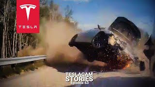 TESLA AUTOPILOT VS BAD DRIVERS  25 CRASHES FAILS amp SAVES  TESLACAM STORIES 63 [upl. by Ettezus228]