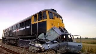 Car hit by train  Safety Message HQ  Top Gear  Series 9  BBC [upl. by Nomma]