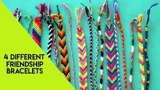 4 different techniques to make friendship bracelets [upl. by Namron97]