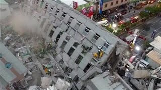 Buildings Collapse After Earthquake Rocks Taiwan [upl. by Nelra229]