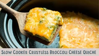 🥦🍳 Slow Cooker Crustless Broccoli Quiche Light Fluffy and Packed with Veggies ✨ [upl. by Acsisnarf]