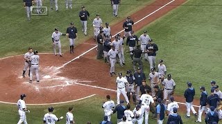 Benches clear after Yanks retaliate after HBP [upl. by Nerb775]