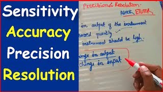 Sensitivity Accuracy Precision and Resolution Value in Instrumentation Measurement [upl. by Ytsud]