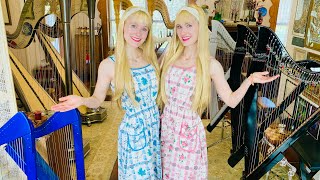 How many harps do the Harp Twins have Harp Room Tour [upl. by Jarvey]